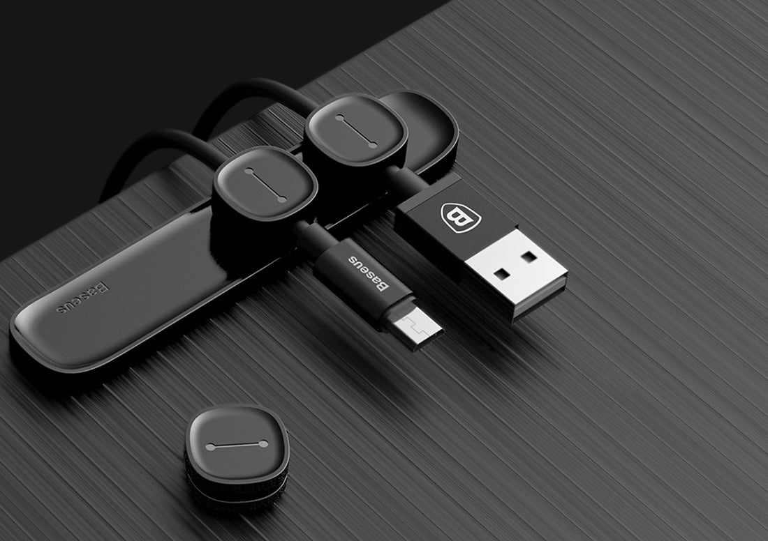 Baseus Peas Cable Organizer, Black ACWDJ-01