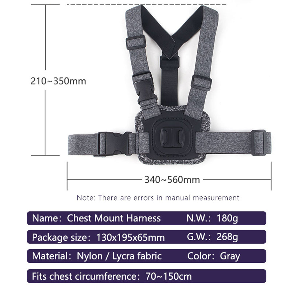 Techsuit JX-002 Chest Mount for GoPro Series, Grey