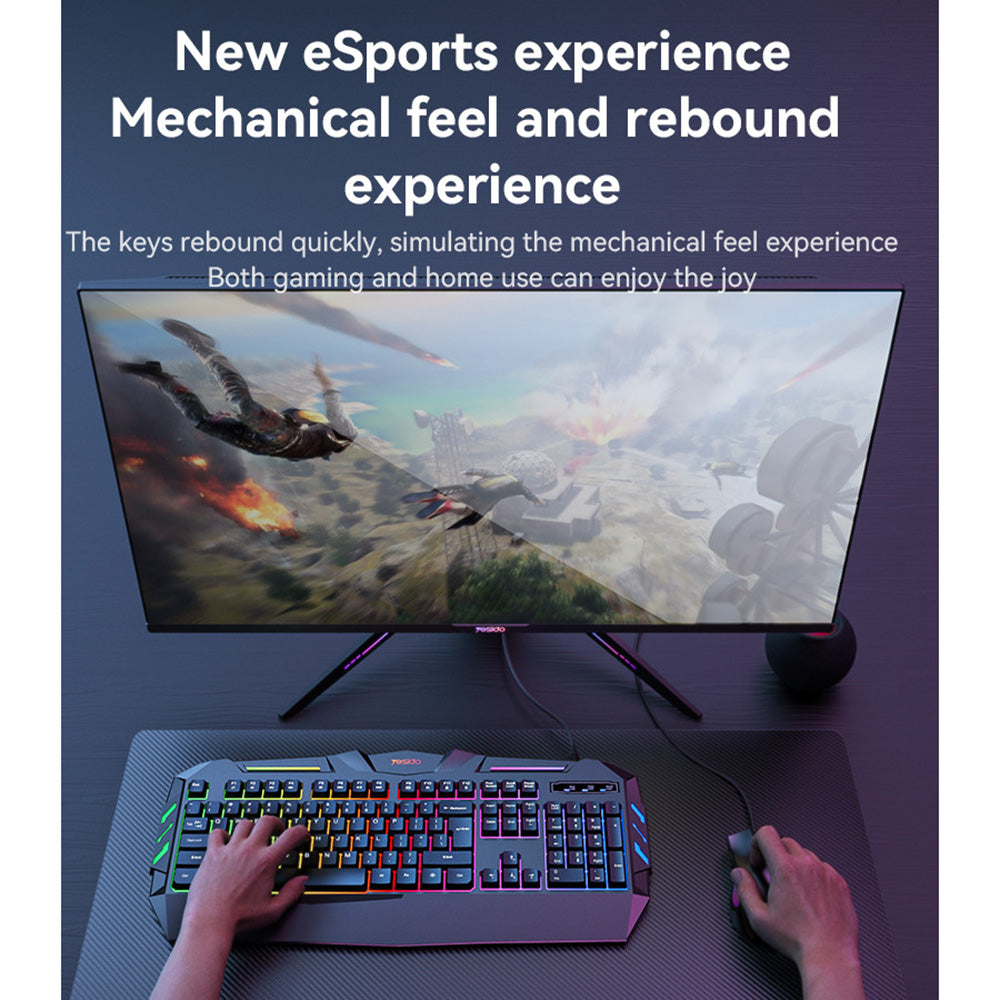 Yesido KB21 Wired USB Gaming Keyboard, RGB, 1.5m, Black
