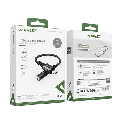 USB-C to 3.5mm Audio Adapter Acefast C1-07, Black