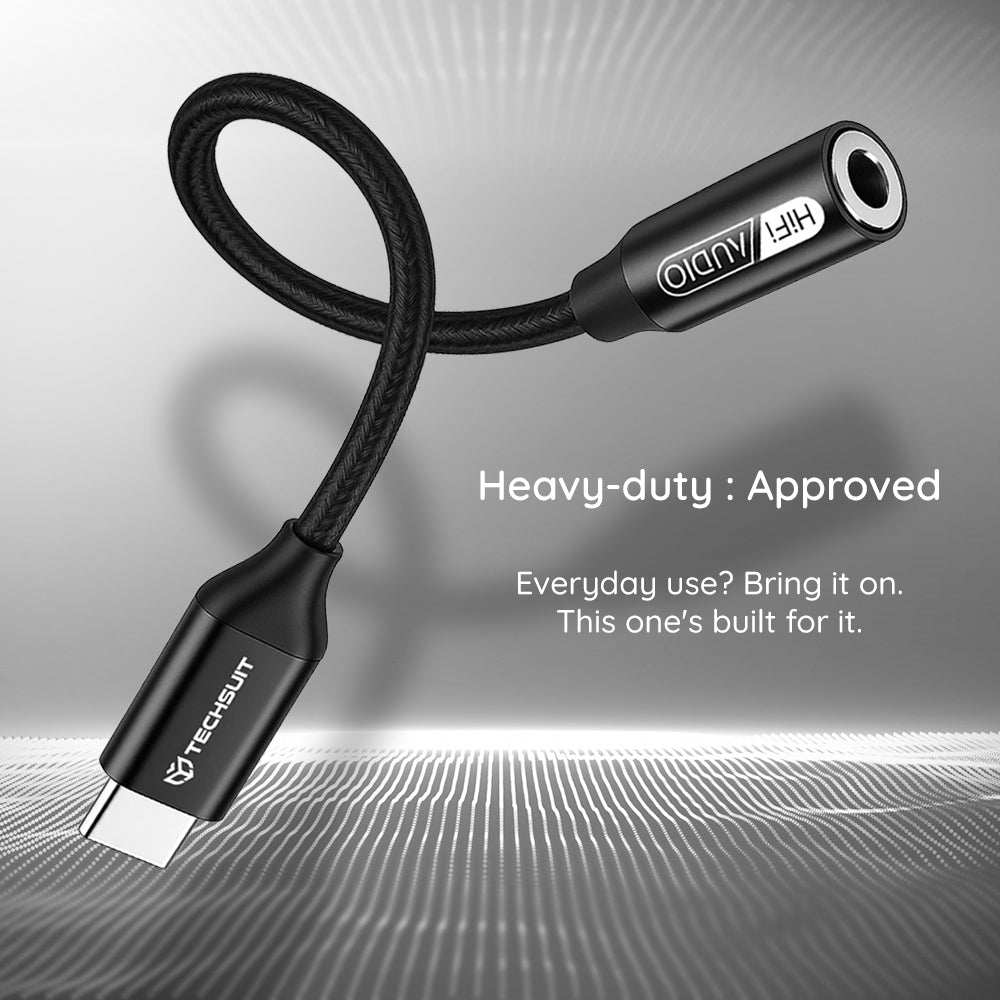 USB-C to 3.5mm Audio Adapter Techsuit AC13 FuseXound, Black