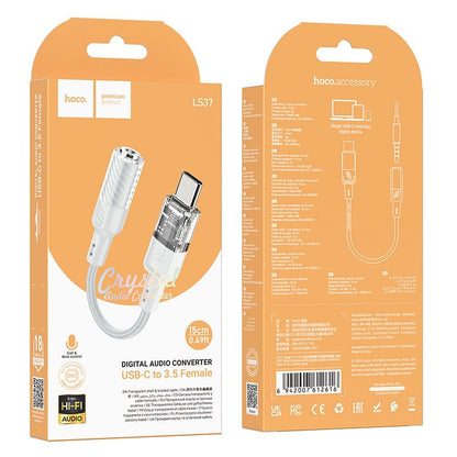 Audio Adapter USB-C - 3.5mm HOCO LS37, Grey 