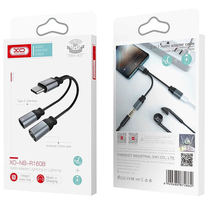 USB-C Audio Adapter - USB-C / 3.5mm XO Design NBR160B, Black