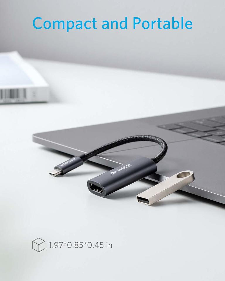 USB-C to HDMI Audio and Video Adapter Anker 310, Gray A83120A2