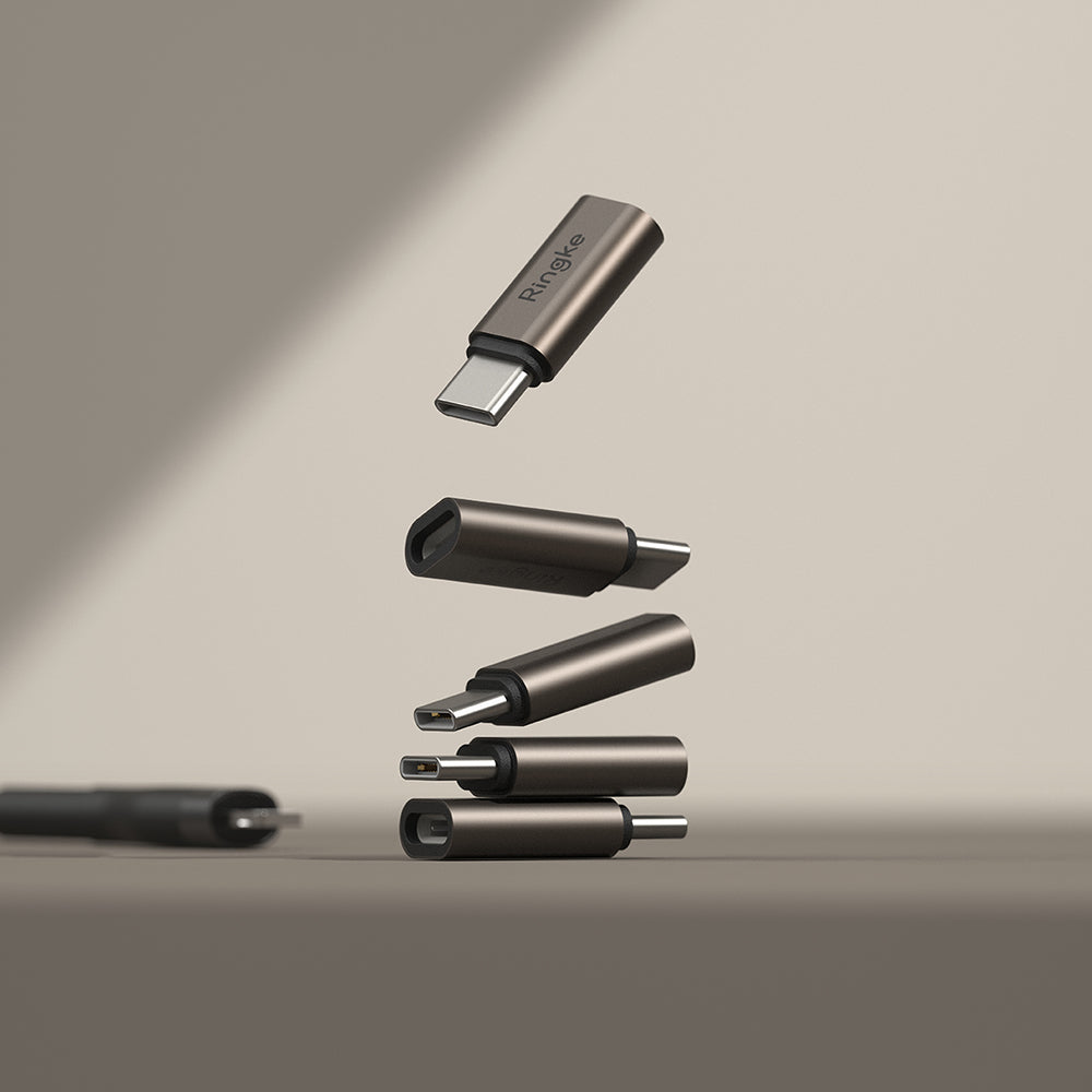 Lightning Data and Charging Adapter - USB-C Ringke, Brown, Set of 2 Pieces