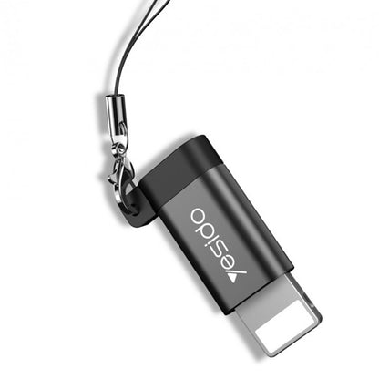 MicroUSB - Lightning Data and Charging Adapter Yesido GS05, Black