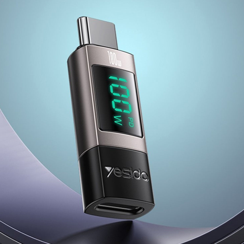 USB-C Data and Charging Adapter - USB-C Yesido GS24 Display, Gray