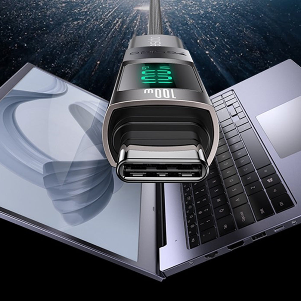 USB-C Data and Charging Adapter - USB-C Yesido GS24 Display, Gray