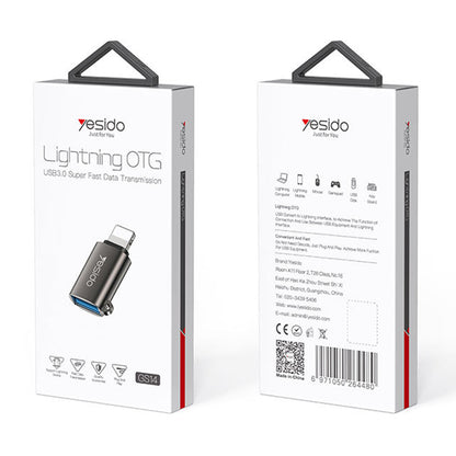 OTG Lightning - USB-A Yesido GS14 Adapter, Black