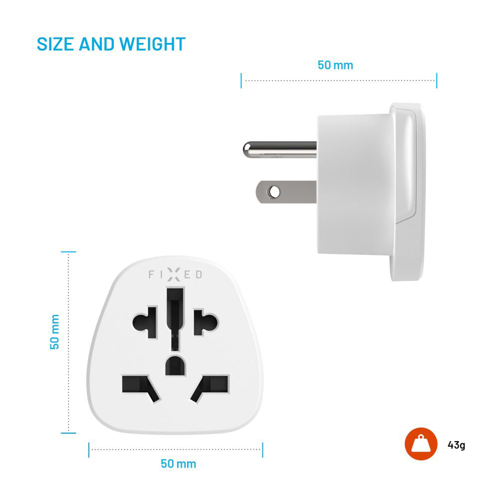 Fixed EU / UK / USA - US Network Adapter, White