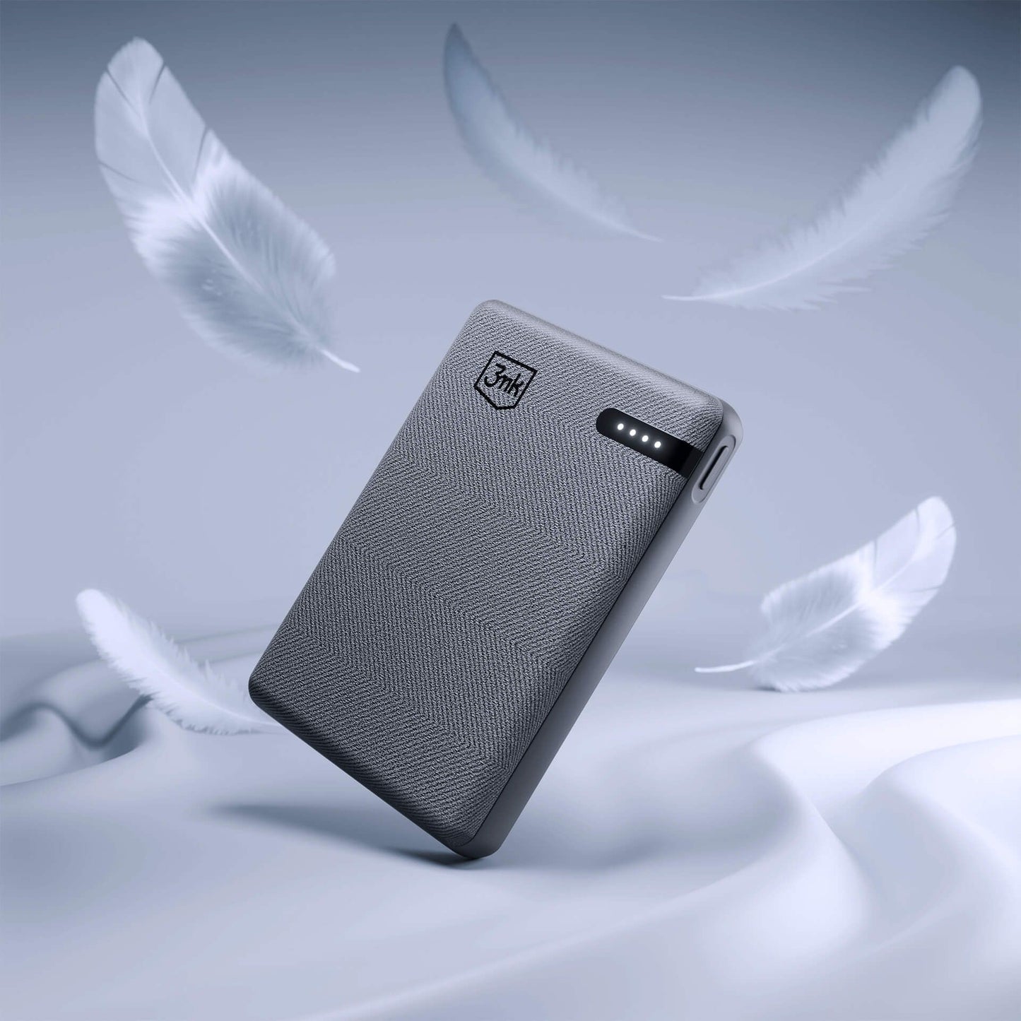 3MK Pocket External Battery, 5000mAh, 12W, 1 x USB-C, Gray