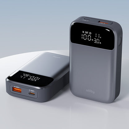 Allity External Battery. APB-200 PocketPower, 10000mAh, 33W, QC + PD, 1 x USB-A - 1 x USB-C, Gray