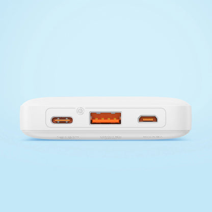 Baseus Airpow External Battery, 10000mAh, 20W, QC + PD, 1 x USB-A - 1 x USB-C, White