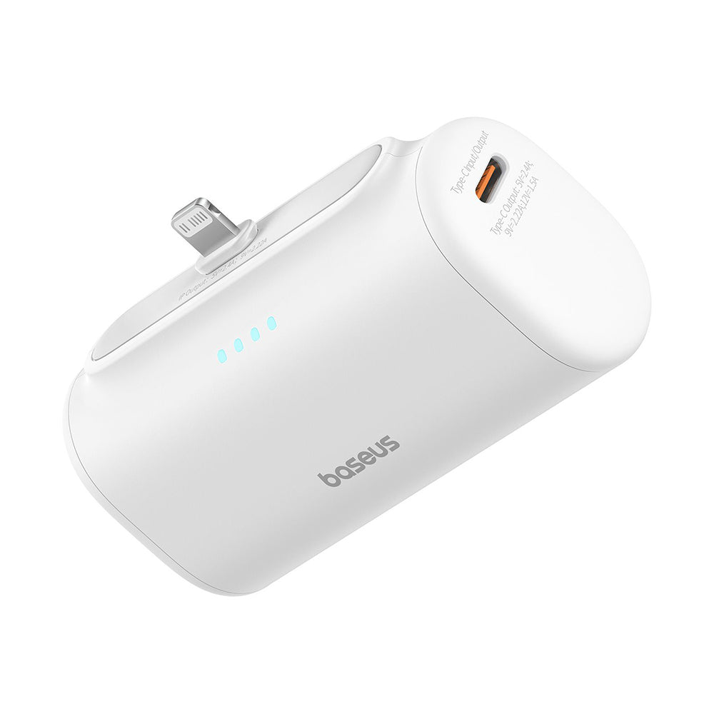 Baseus Compact External Battery, 5000mAh, 20W, PD, 1 x Lightning - 1 x USB-C, White P10068307213-00