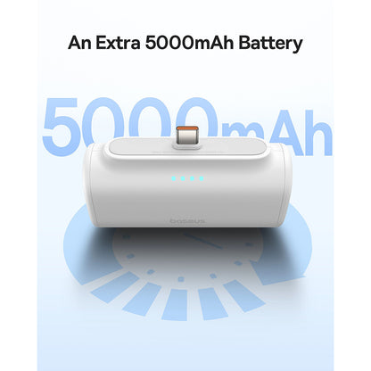 Baseus Compact External Battery, 5000mAh, 20W, PD, 1 x Lightning - 1 x USB-C, White P10068307213-00