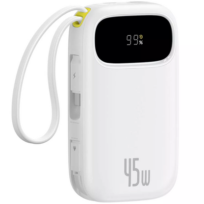 Baseus EnerFill FC31 Qpow 3 External Battery, 20000mAh, 45W, QC + PD, 1 x USB-A - 3 x USB-C, White P10082105213-00