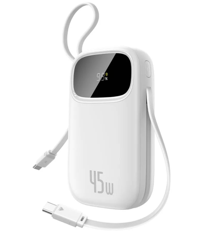 Baseus EnerFill FC31 Qpow 3 External Battery, 20000mAh, 45W, QC + PD, 1 x USB-A - 3 x USB-C, White P10082105213-00
