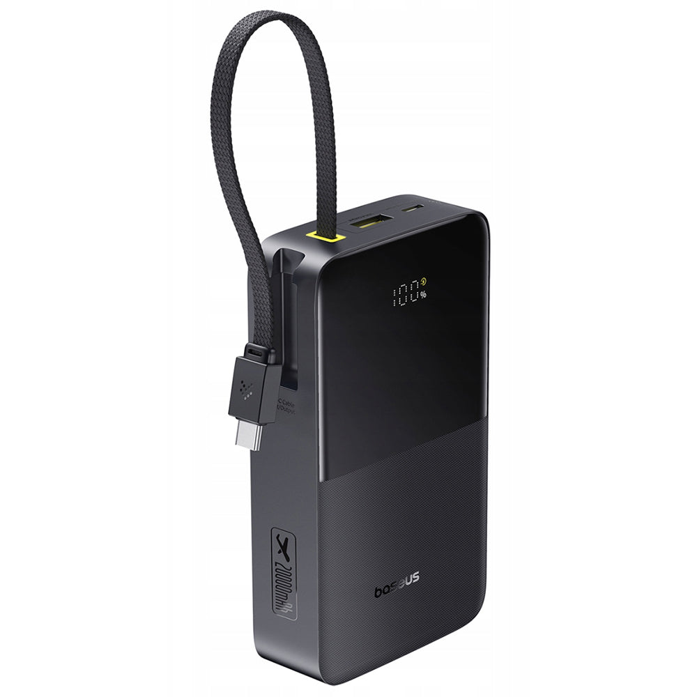 Baseus EnerFill Bipow2 Pro External Battery, 20000mAh, 22.5W, QC + PD, 1 x USB-A - 2 x USB-C, Black E0027701