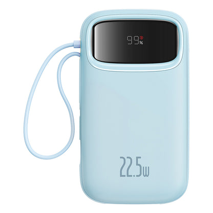 Baseus Qpow Pro+ External Battery, 10000mAh, 22.5W, QC + PD, 1 x Lightning - 1 x USB-A - 2 x USB-C, Blue P10055003313-00