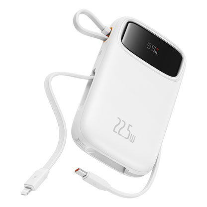 Baseus Qpow2 External Battery, 20000mAh, 22.5W, QC + PD, 1 x Lightning - 1 x USB-A - 2 x USB-C, White P10055002223-00