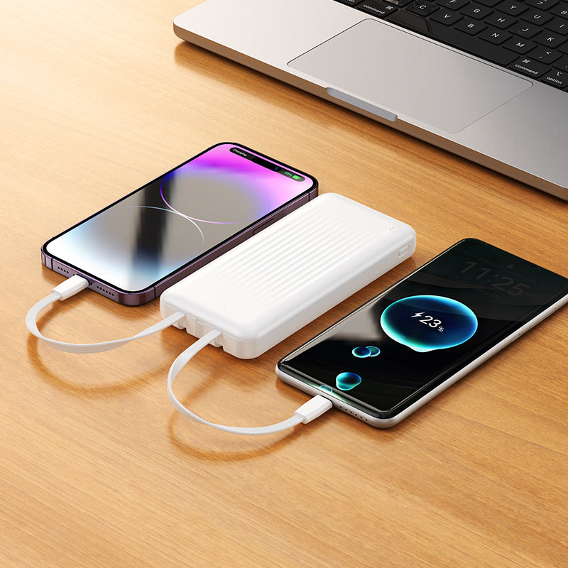 Borofone BJ79 Clever External Battery, 10000mAh, 10W, 1 x Lightning - 1 x USB-A - 1 x USB-C, Black