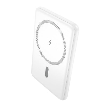 Wireless External Battery HOCO J140A, 5000mAh, 20W, PD + FQI, 1 x QI - 1 x USB-C, White