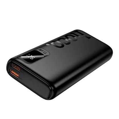 HOCO J158 Pro External Battery, 10000mAh, 22.5W, QC + PD, 1 x USB-C - 2 x USB-A, Black