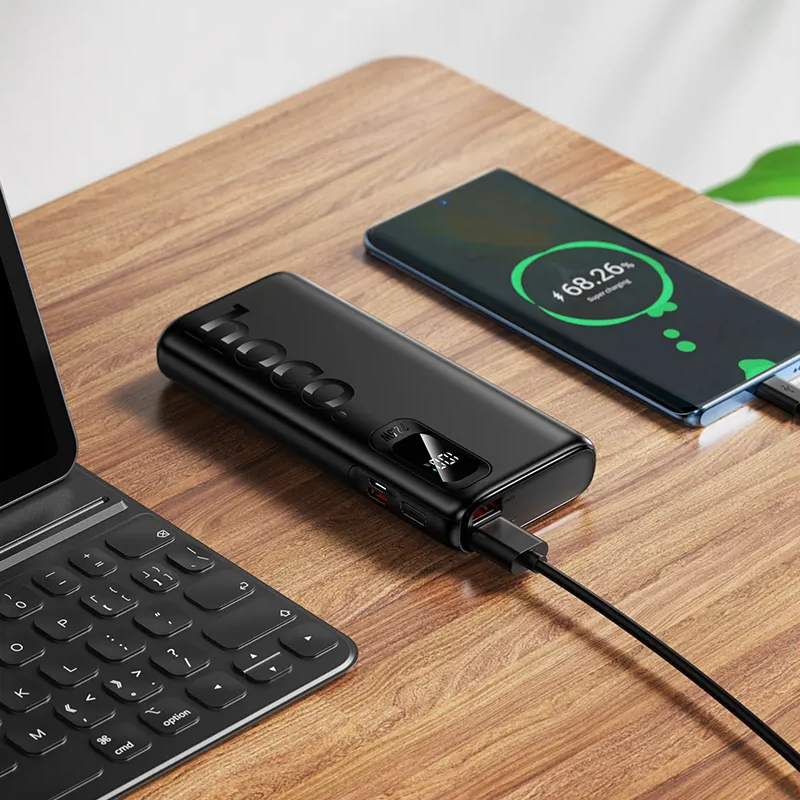 HOCO J158 Pro External Battery, 10000mAh, 22.5W, QC + PD, 1 x USB-C - 2 x USB-A, Black