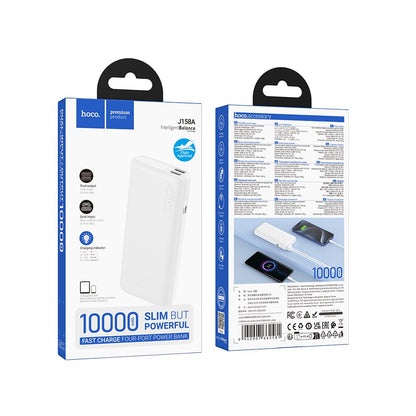 HOCO J158A External Battery, 10000mAh, 10W, 2 x USB-A, White