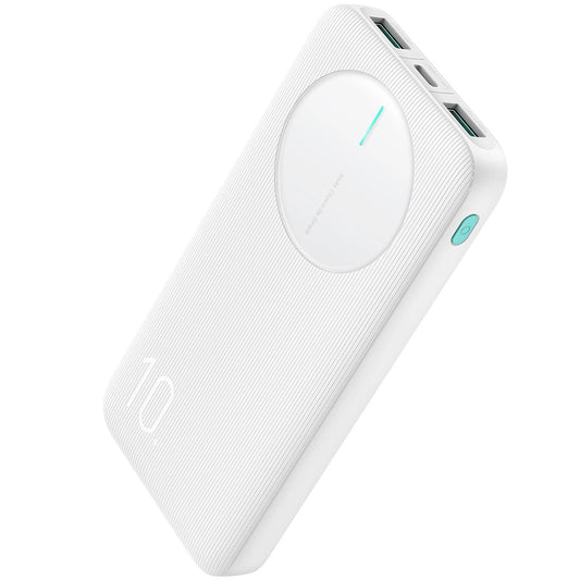 Joyroom JR-PBF12 External Battery, 10000mAh, 12W, 1 x USB-C - 2 x USB-A, White