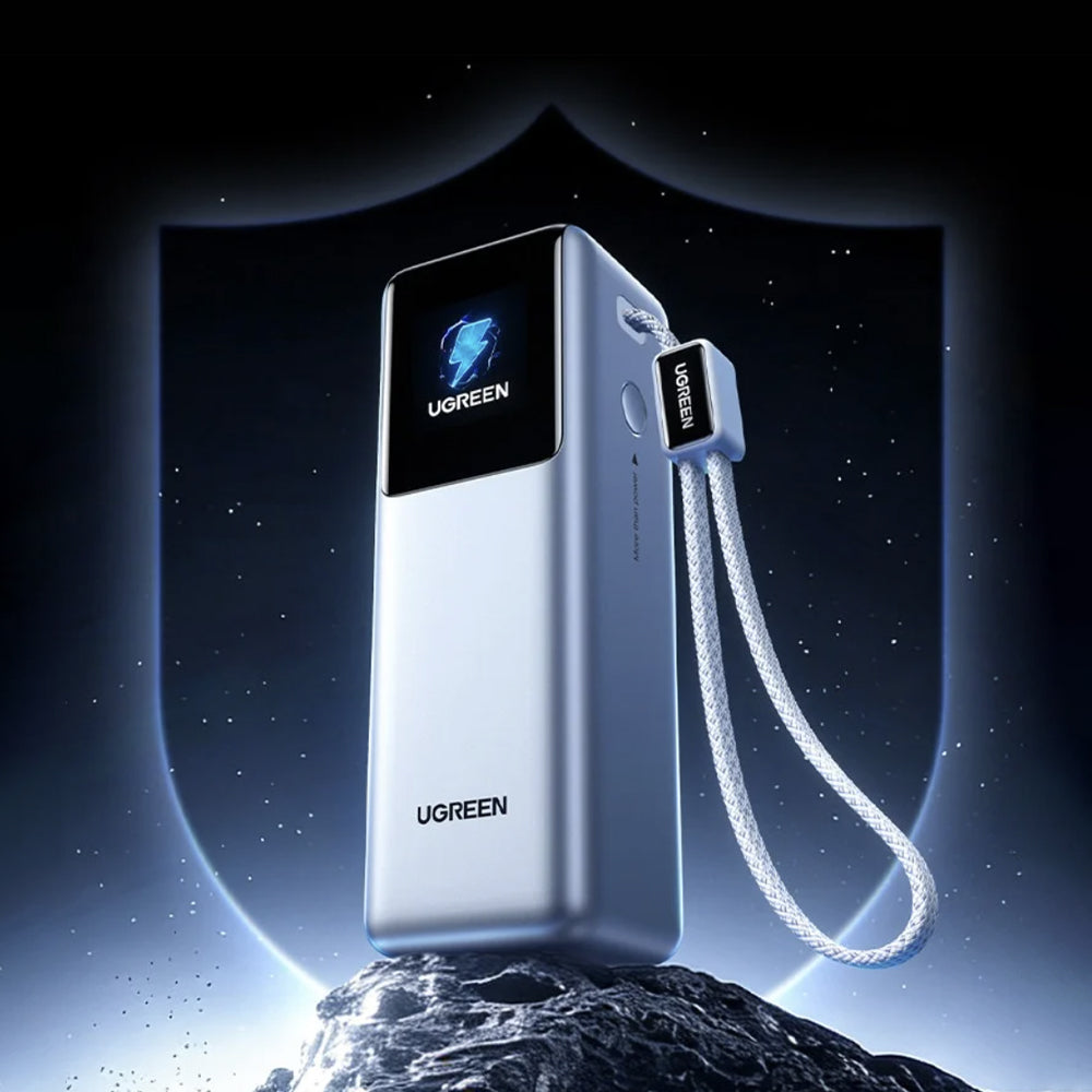 UGREEN PB728 External Battery (75702B), 25000mAh, 200W, QC + PD, 1 x USB-A - 2 x USB-C, Gray