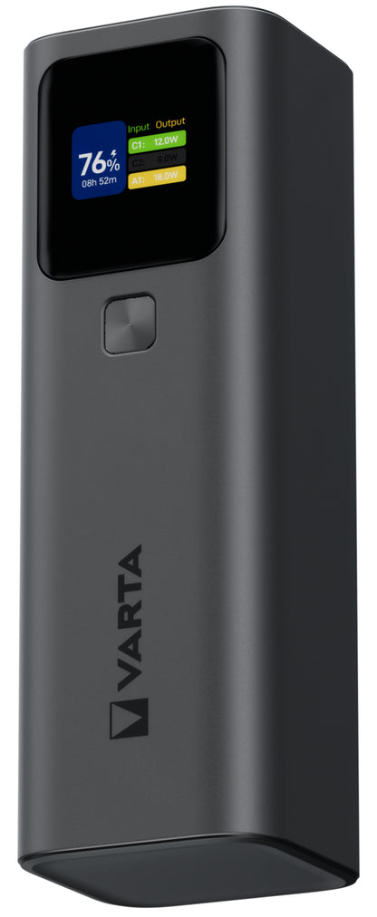 Varta High Speed External Battery, 27000mAh, 140W, QC + PD, 1 x USB-A - 2 x USB-C, Black