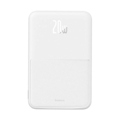 Baseus MagPro PPCXZ05 Wireless External Battery, 5000mAh, 20W, PD + FQI, 1 x QI - 1 x USB-C, White P10064101223-00