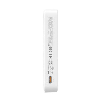 Baseus MagPro PPCXZ05 Wireless External Battery, 5000mAh, 20W, PD + FQI, 1 x QI - 1 x USB-C, White P10064101223-00
