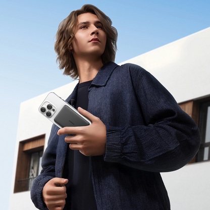 Baseus PicoGo AM41 Wireless External Battery, 5000mAh, 20W, PD + FQI, 1 x QI - 1 x USB-C, Black