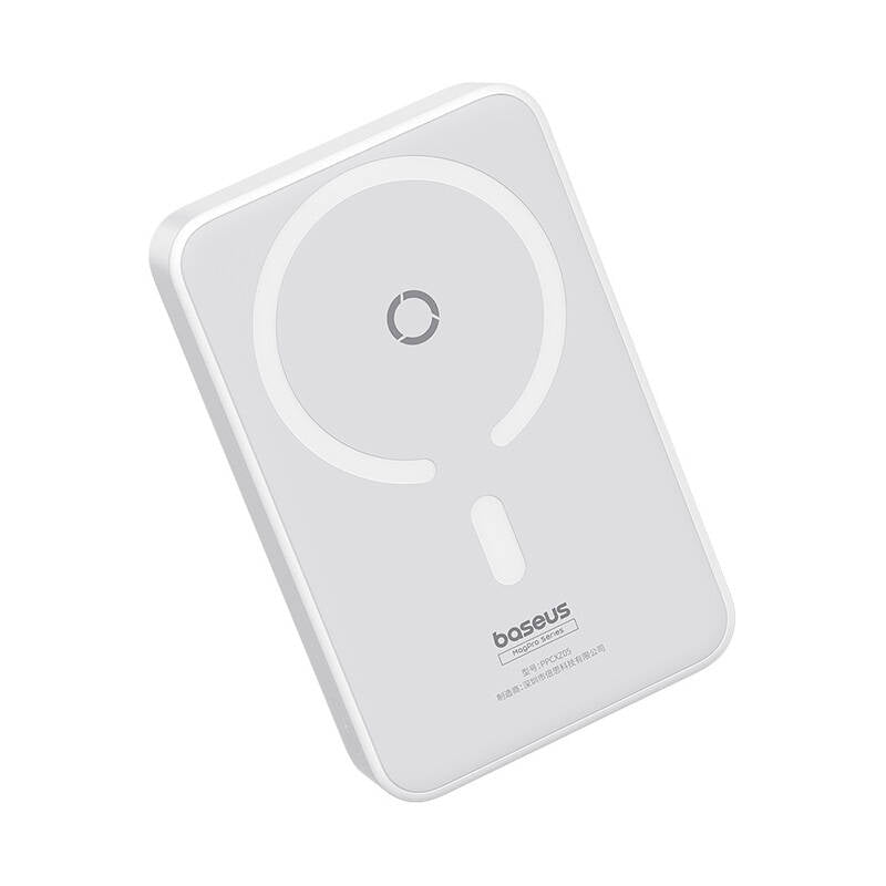 Baseus MagPro PPCXZ05 Wireless External Battery, 5000mAh, 20W, PD + FQI, 1 x QI - 1 x USB-C, White P10064101223-00