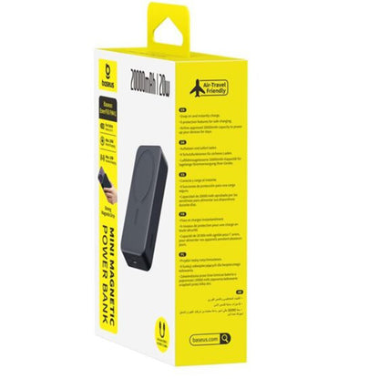 Baseus EnerFill FM41 Wireless External Battery, 20000mAh, 20W, PD - FQI, 1 x QI - 1 x USB-C, Black E0027U00