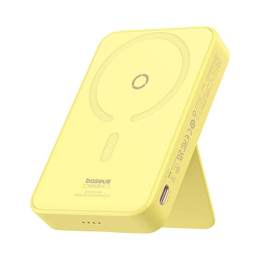 External Wireless Battery Baseus MagPro PPCXZ05, 5000mAh, 20W, PD + FQI, 1 x QI - 1 x USB-C, Yellow P10064101Y23-00