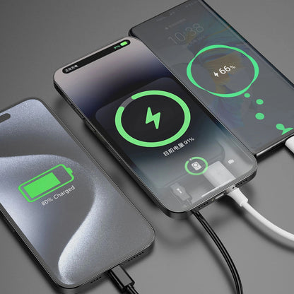 Wireless External Battery Dudao K14S, 5000mAh, 20W, QC + PD + FQI, 1 x QI - 1 x USB-A - 1 x USB-C, Black
