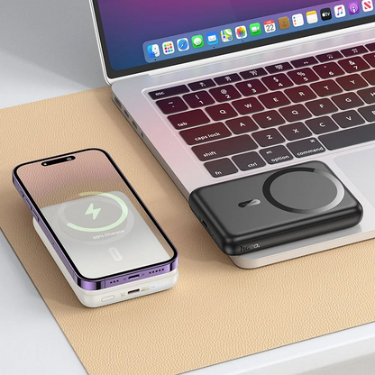 HOCO J141 Wireless External Battery, 10000mAh, 20W, PD + FQI, 1 x QI - 1 x USB-C, Black