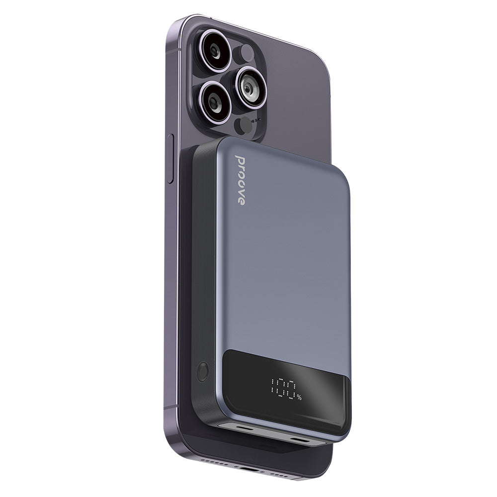 Proove Hoodman Wireless External Battery, 10000mAh, 20W, PD + FQI, 1 x QI - 1 x USB-C, Gray PBH120010003