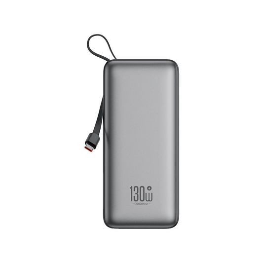 XO Design PR268 External Battery, 20000mAh, 130W, QC + PD, 1 x USB-A - 2 x USB-C, Gray