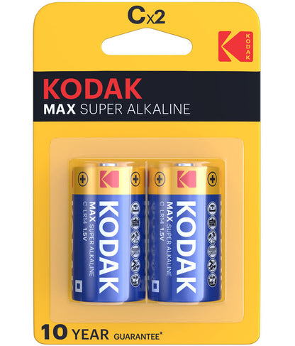 Kodak Max Super Alkaline Battery, LR14, Set of 2 pieces