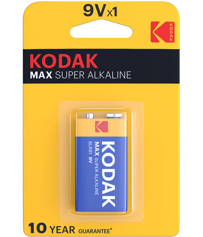 Kodak Max Super Alkaline Battery, 6LR61 (9V)