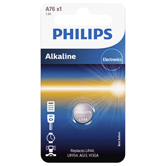 Philips Battery, V13GA / LR44 Phil-A76/01B