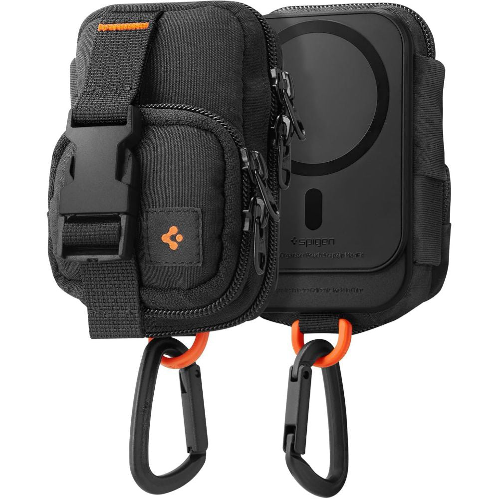 Universal MagSafe Pouch for Phone, Spigen, Snap Zip, Black