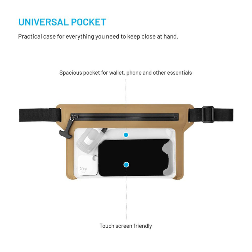 Waterproof Fixed Waist Bag, Universal, Beige