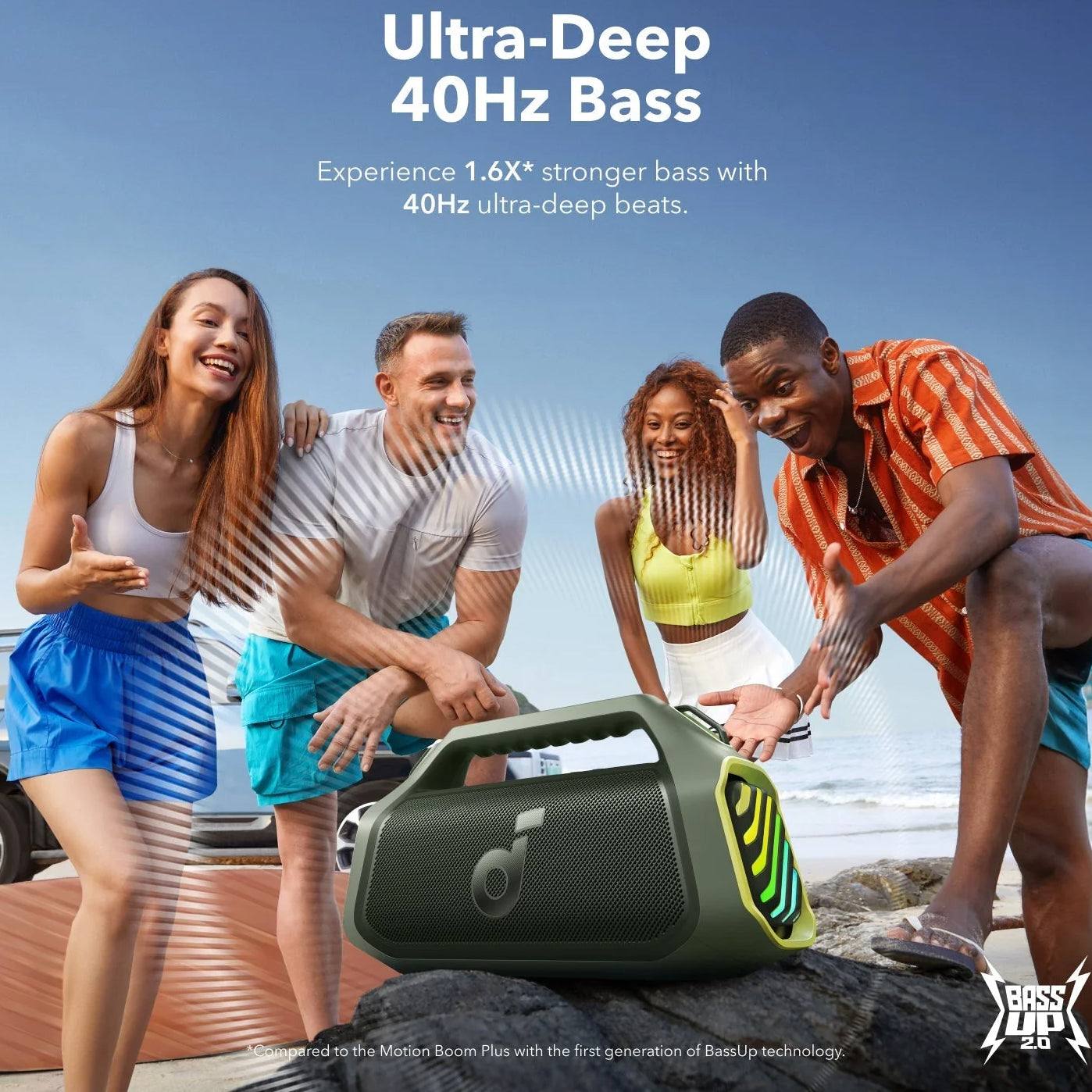 Portable Bluetooth Speaker Anker Soundcore Boom 2 Plus, 140W, RGB, Waterproof, Green A3134061 