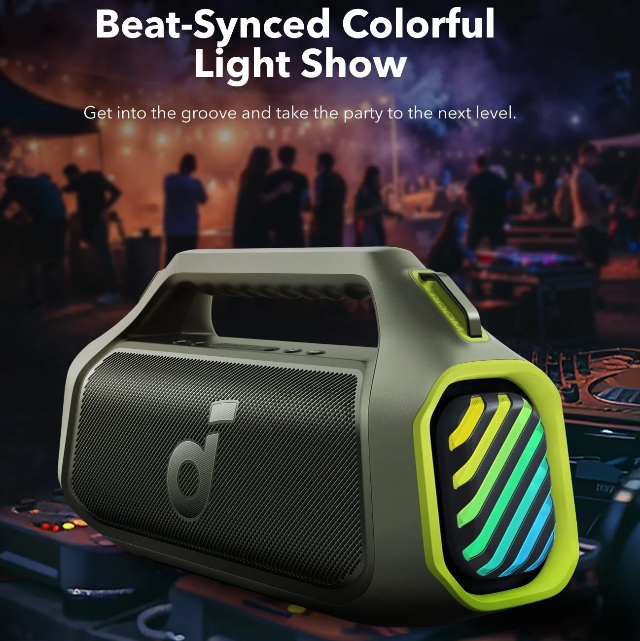 Portable Bluetooth Speaker Anker Soundcore Boom 2 Plus, 140W, RGB, Waterproof, Green A3134061 
