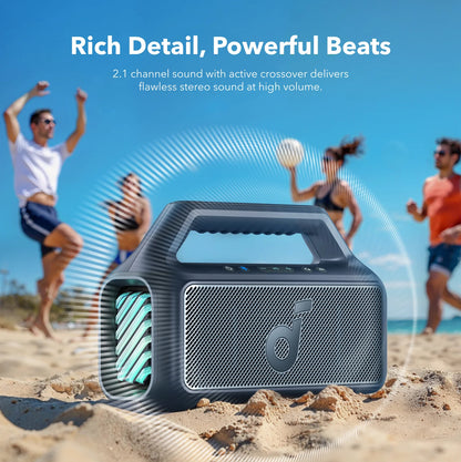 Portable Bluetooth Speaker Anker SoundCore Boom 2, 80W, RGB, Waterproof, Blue A3138031 